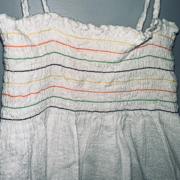 Candie’s Girls white sundress with brightly colored smocking threads. - Picture 2 of 3